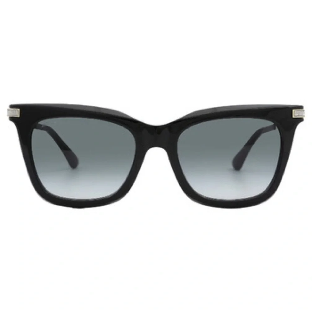 New In Case Jimmy Choo Olye Square Sunglasses In Black & Gold Glitter Accent